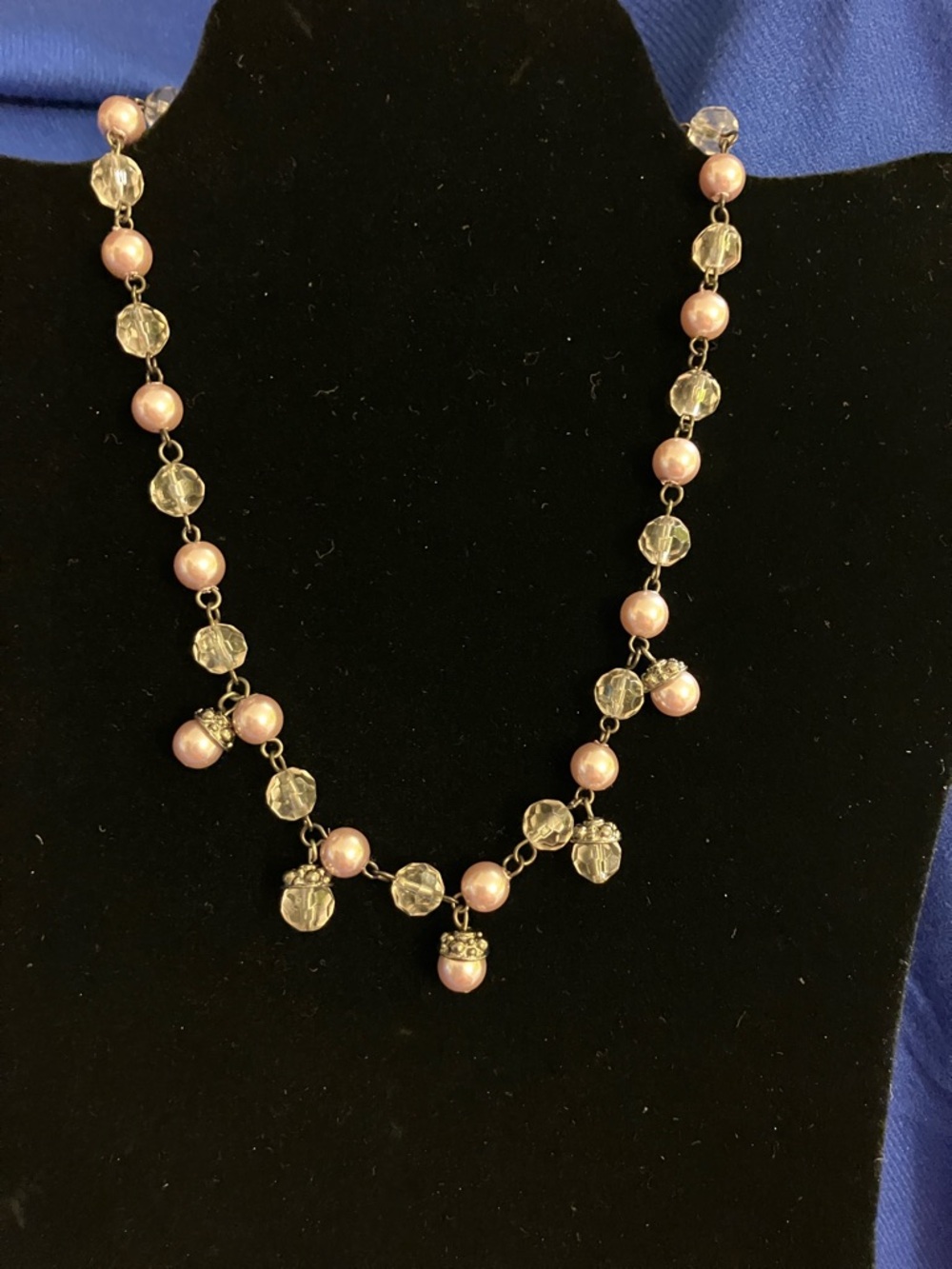 Delicate Pink Pearl & Silver Bead Necklace - Women Jewelry